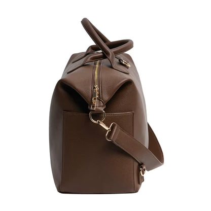 Women’s Large Vegan Leather Work Tote Bag with Zipper