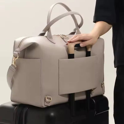 Women’s Large Vegan Leather Work Tote Bag with Zipper