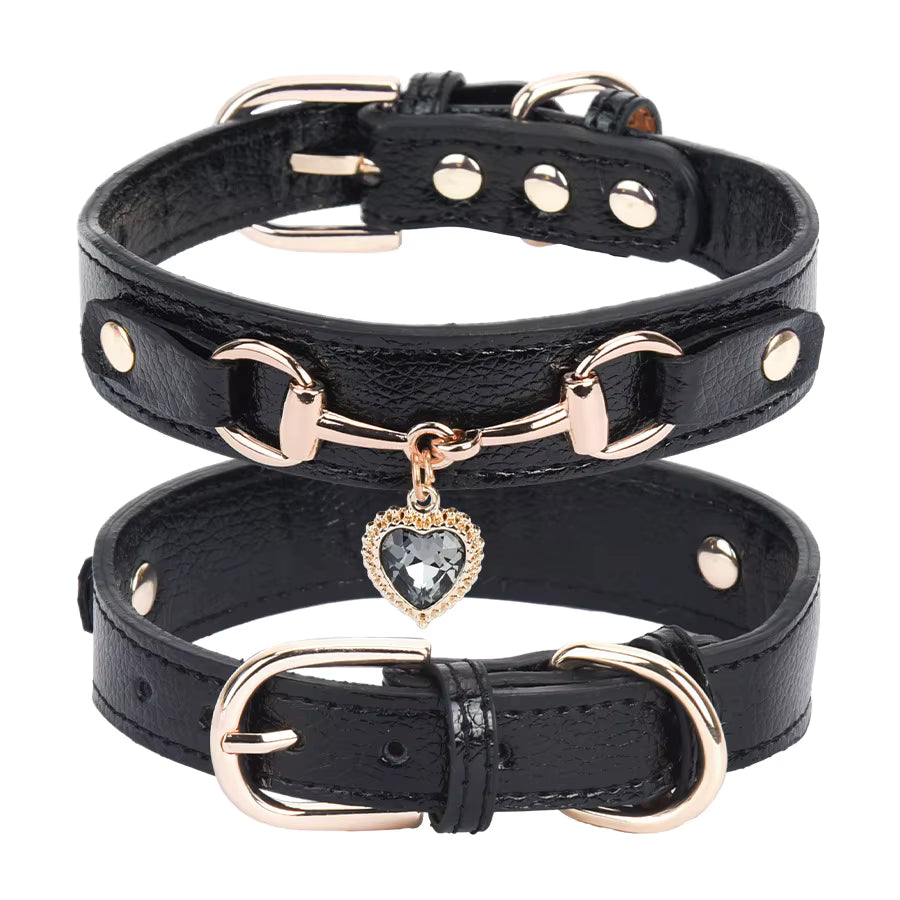 Padded and Comfortable PU Leather Dog Collar for Small Breeds