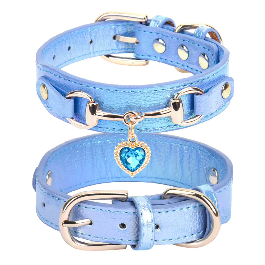 Padded and Comfortable PU Leather Dog Collar for Small Breeds