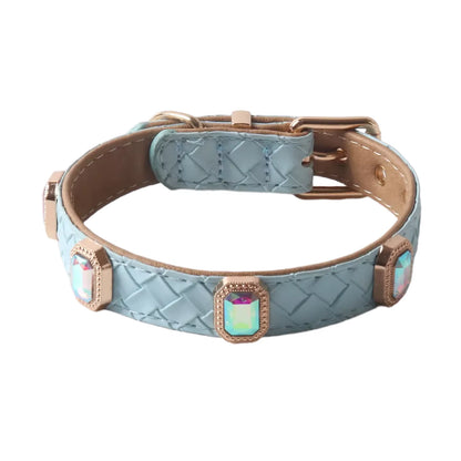 Braided PU Leather Collar for Dogs and Cats with Metal Buckle