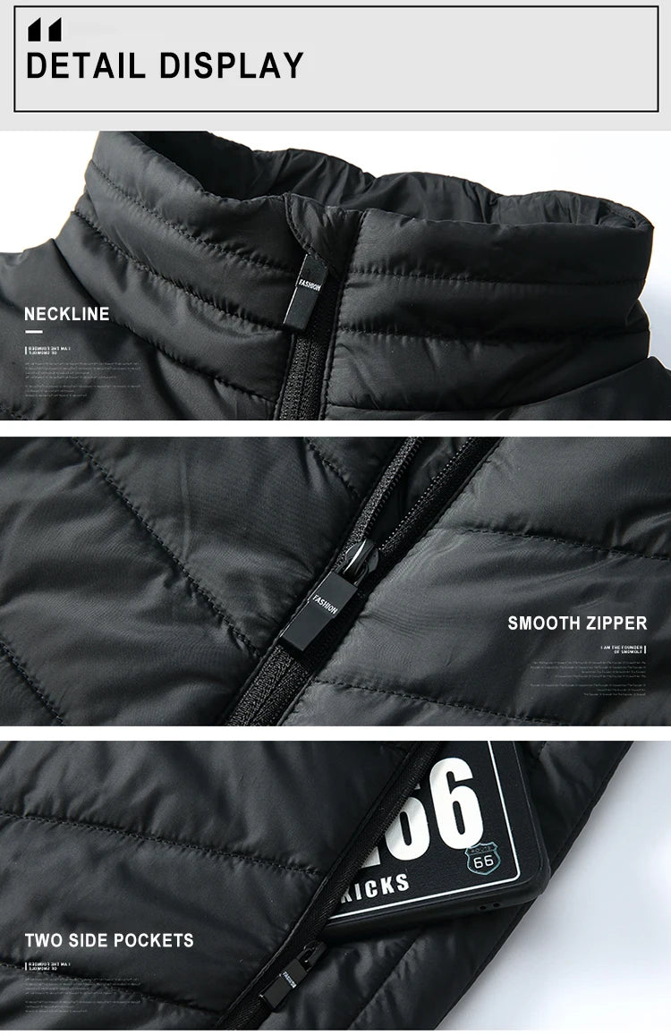 Men Zone Heated Puffer Vest, Wind Resistant