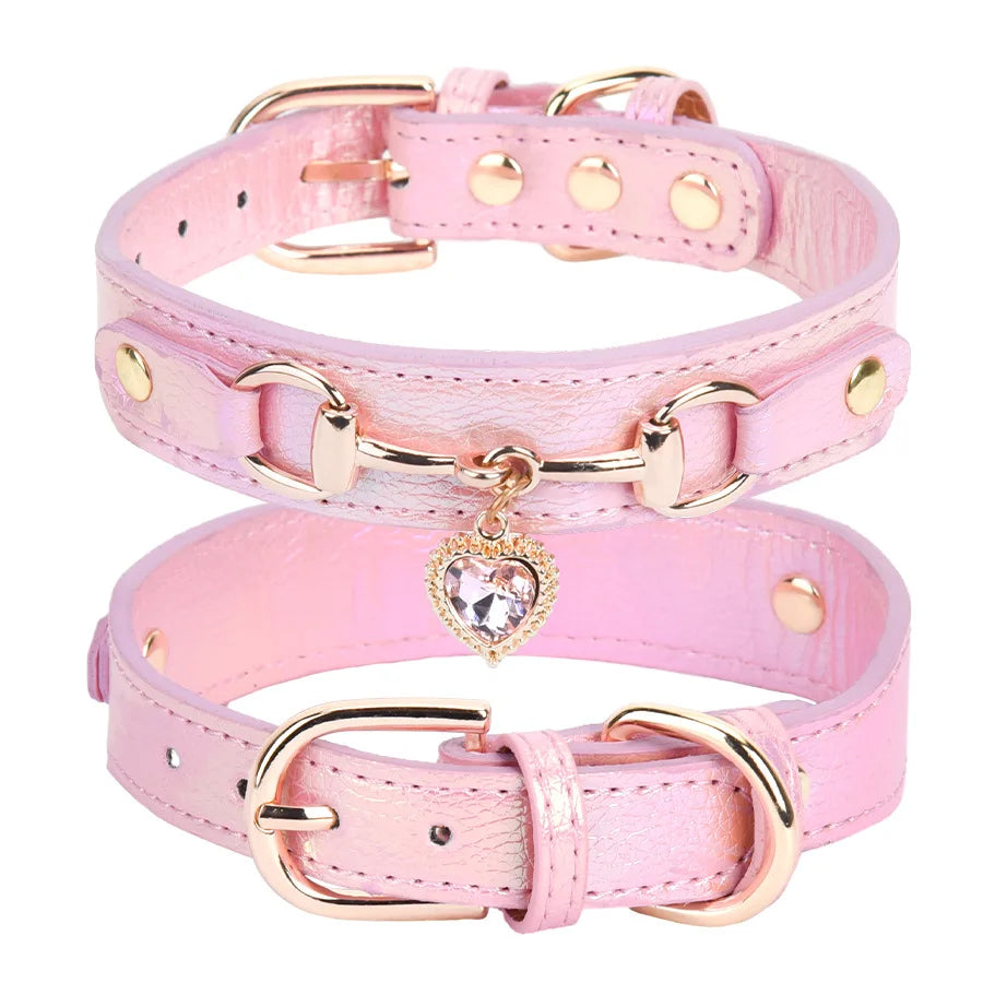 Padded and Comfortable PU Leather Dog Collar for Small Breeds
