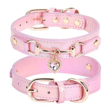 Padded and Comfortable PU Leather Dog Collar for Small Breeds